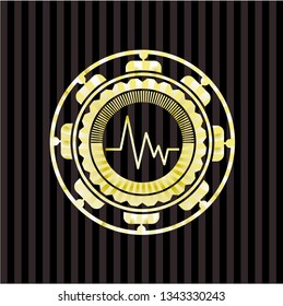 electrocardiogram icon inside shiny badge