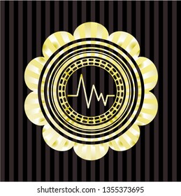 electrocardiogram icon inside shiny badge