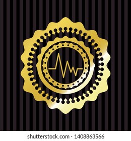 electrocardiogram icon inside shiny badge