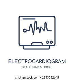 Electrocardiogram icon. Electrocardiogram linear symbol design from Health and Medical collection. Simple outline element vector illustration on white background