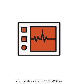 electrocardiogram icon. logo element illustration. healthy concept. colored collection. electrokardiogram design.