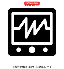 electrocardiogram icon or logo isolated sign symbol vector illustration - high quality black style vector icons
