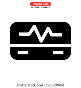 Icono de electrocardiograma o logotipo símbolo de signo aislado Ilustración vectorial de alto nivel
