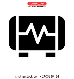 electrocardiogram icon or logo isolated sign symbol vector illustration - high quality black style vector icons
