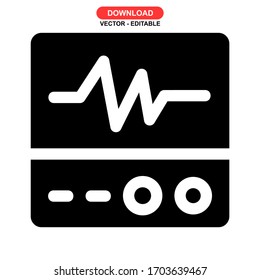 electrocardiogram icon or logo isolated sign symbol vector illustration - high quality black style vector icons
