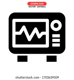 electrocardiogram icon or logo isolated sign symbol vector illustration - high quality black style vector icons

