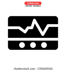 electrocardiogram icon or logo isolated sign symbol vector illustration - high quality black style vector icons
