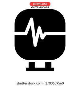 Icono de electrocardiograma o logotipo símbolo de signo aislado Ilustración vectorial de alto nivel
