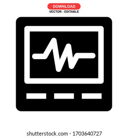 Icono de electrocardiograma o logotipo símbolo de signo aislado Ilustración vectorial de alto nivel
