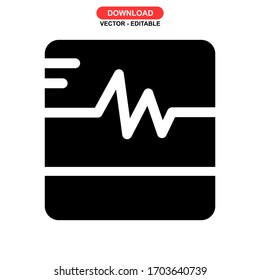 electrocardiogram icon or logo isolated sign symbol vector illustration - high quality black style vector icons
