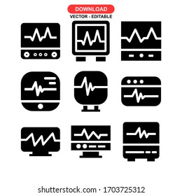 electrocardiogram icon or logo isolated sign symbol vector illustration - Collection of high quality black style vector icons
