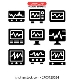 electrocardiogram icon or logo isolated sign symbol vector illustration - Collection of high quality black style vector icons
