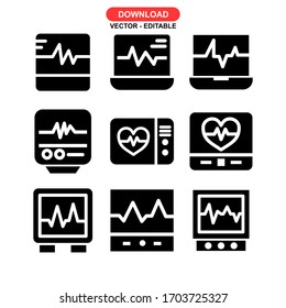 electrocardiogram icon or logo isolated sign symbol vector illustration - Collection of high quality black style vector icons
