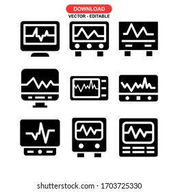 Elektrokardiogramm-Symbol oder Logo einzeln auf Zeichen Vektorillustration - Kollektion hochwertiger, schwarzer Vektorsymbole
