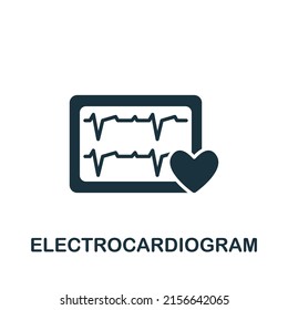 Electrocardiogram Icon. Monochrome Simple Health Check Icon For Templates, Web Design And Infographics