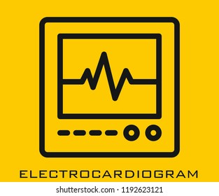 Electrocardiogram icon signs