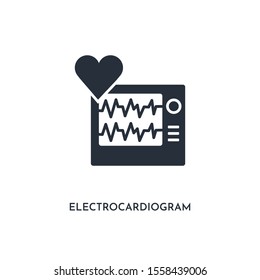 electrocardiogram icon. simple element illustration. isolated trendy filled electrocardiogram icon on white background. can be used for web, mobile, ui.
