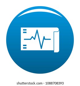 Electrocardiogram icon. Simple illustration of electrocardiogram vector icon for any design blue