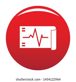 Electrocardiogram icon. Simple illustration of electrocardiogram vector icon for any design red