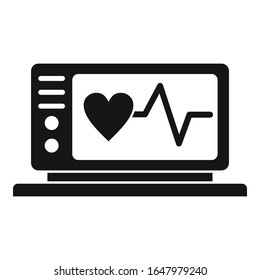 Electrocardiogram icon. Simple illustration of electrocardiogram vector icon for web design isolated on white background