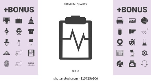 Electrocardiogram icon symbol - graphic elements for your design