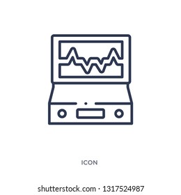 electrocardiogram icon from technology outline collection. Thin line electrocardiogram icon isolated on white background.