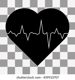 electrocardiogram icon vector on a transparent