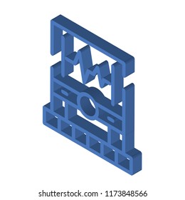Electrocardiogram isometric left top view 3D icon