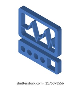 Electrocardiogram isometric left top view 3D icon