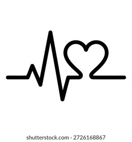 Línea del electrocardiograma que forma la forma del corazón, símbolo de salud, bienestar, vida, amor, y romance. Concepto de cardiología.