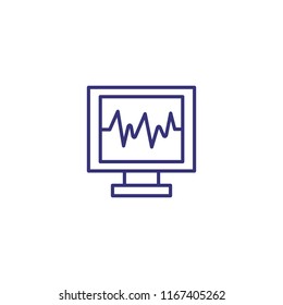 Electrocardiogram line icon. Diagnostic tool, diagnosis, heart rhythm. Medicine concept. Vector illustration can be used for topics like medical technology, hospital, cardiology