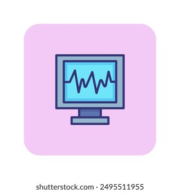 Electrocardiogram line icon. Diagnostic tool, diagnosis, heart rhythm. Medicine concept. Vector illustration can be used for topics like medical technology, hospital, cardiology