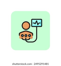 Electrocardiogram line icon. Patient, monitor, ecg. Health care concept. Can be used for topics like heart checkup, disease prevention, icu