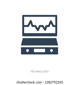 electrocardiogram line icon vector on white background, electrocardiogram line trendy filled icons from Technology collection, electrocardiogram vector illustration