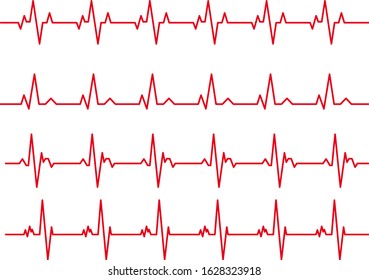 electro-cardiogram Line rhythm illustration material set