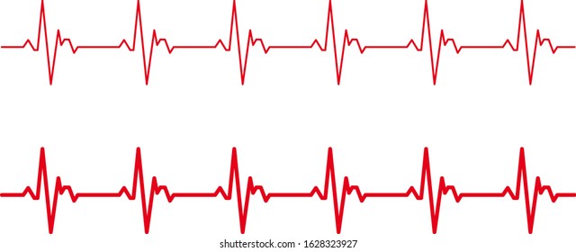 electro-cardiogram Line rhythm illustration material set