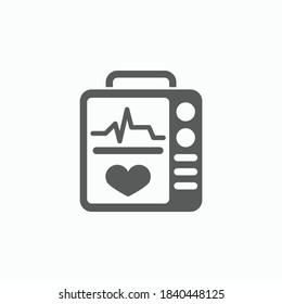 icono de la máquina electrocardiográfica, vector de salud