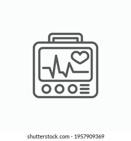 electrocardiogram machine icon, health vector