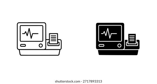 Electrocardiogram machine icon isolated on medical equipment for heart health monitoring