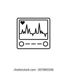 electrocardiogram machine icon, electrocardiogram vector, machine illustration