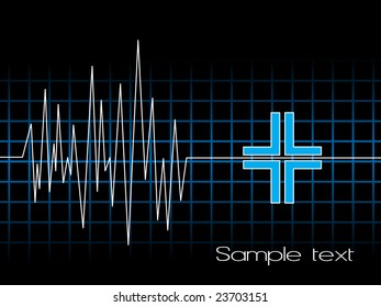 electrocardiograma con icono médico, vector