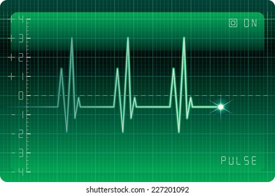 Electrocardiogram monitor. Eps8. CMYK. Organized by layers. Two global colors. Gradients used.