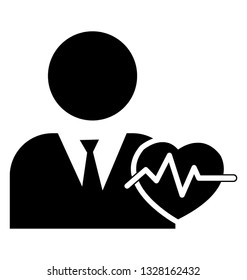 Electrocardiogram pictogram, ideology design.
