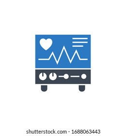 Electrocardiogram related vector glyph icon. Isolated on white background. Vector illustration.