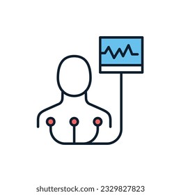 Icono de línea vectorial relacionado con el electrocardiograma. Aislado sobre fondo blanco. Ilustración vectorial. Trazo editable