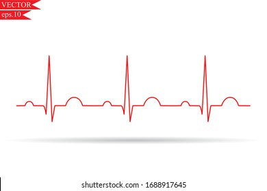 Electrocardiogram show normal heart beat line (Sinus rhythm). ECG. EKG. Vital sign. Medical healthcare symbol.