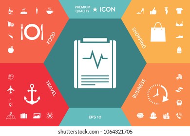 Electrocardiogram symbol icon