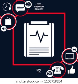 Electrocardiogram symbol icon