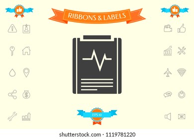 Electrocardiogram symbol icon