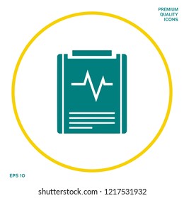 Electrocardiogram symbol icon. Graphic elements for your design